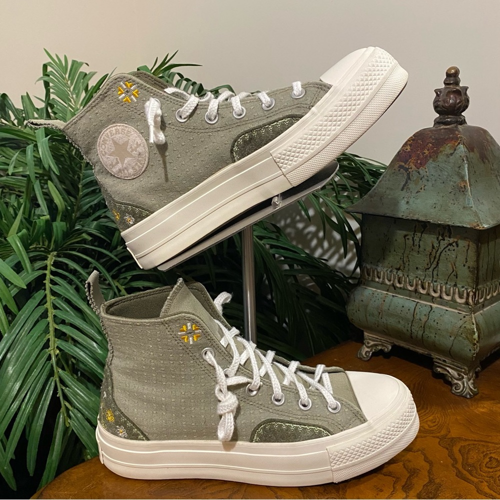 Chuck Taylor All Star Converse Lift Platform Hi Top Autumn Embroidery Sneakers